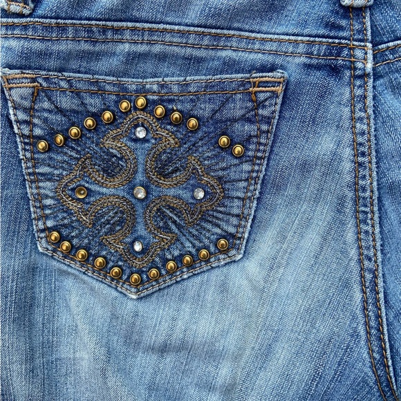 Southpole Jeans Denim Bling 3 Boot Cut 32x28 Distressed western Cowgirlcore - Picture 6 of 9